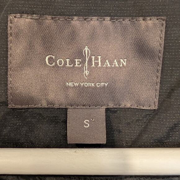 Cole Haan Womens Jacket Nylon Anorak Black Rain Zip Hood - Size S - Picture 7 of 9